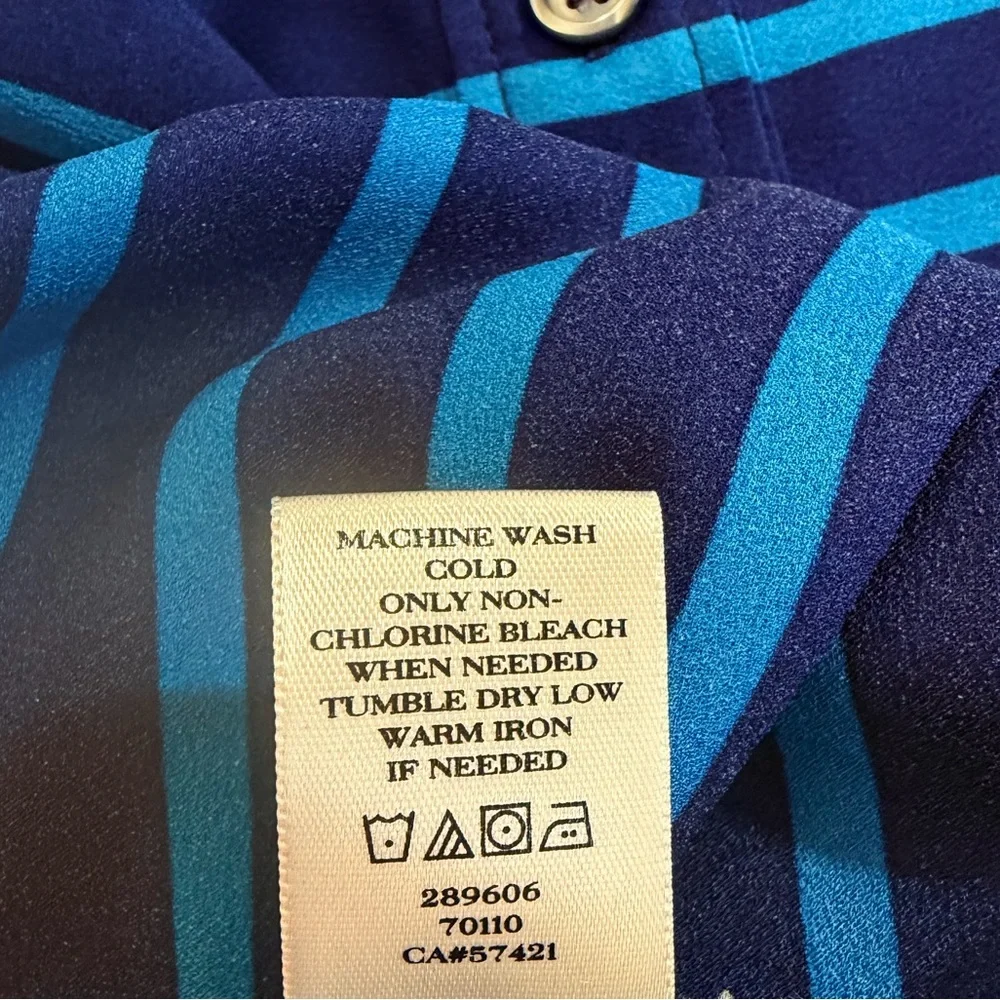 Ann Taylor Blouse Top Long Sleeve blue size 6 - Picture 9 of 12
